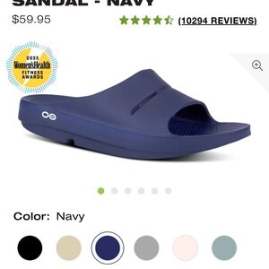 Navy Slide Sandals OOFOS